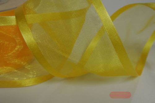 Bild von Band 25m/ 70mm, Organza d-face Satin, gelb