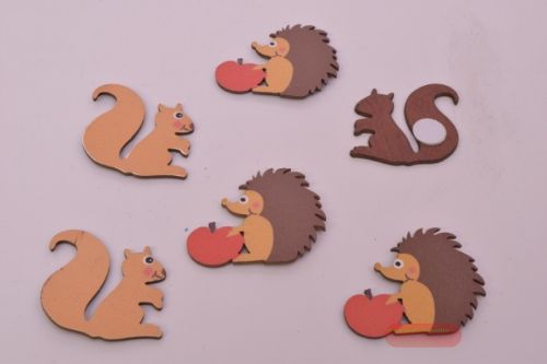 Bild von Aufleger, Eichhörnchen & Igel 35mm klebend, natur