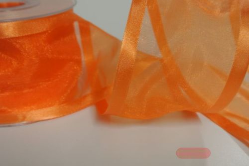 Bild von Band 25m/ 70mm, Organza d-face Satin, mandarin
