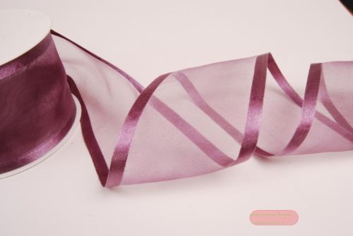 Bild von Band 25m/ 70mm, Organza D-Face satin, altlila