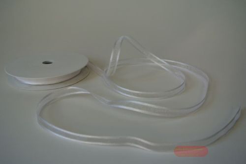Bild von Band 25m/ 10mm, Organza D-Face, weiss