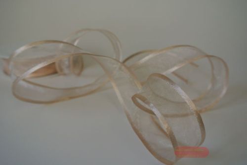 Bild von Band 25m/ 25mm, Organza D-Face satin, beige