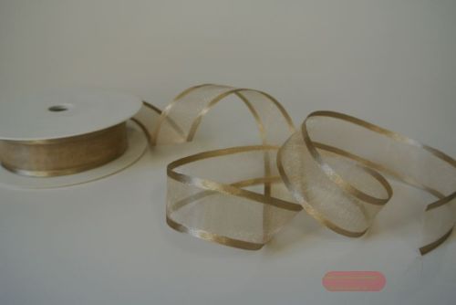 Bild von Band 25m/ 25mm, Organza D-Face satin, leber