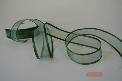 Bild von Band 25m/ 25mm, Organza D-Face satin, grün