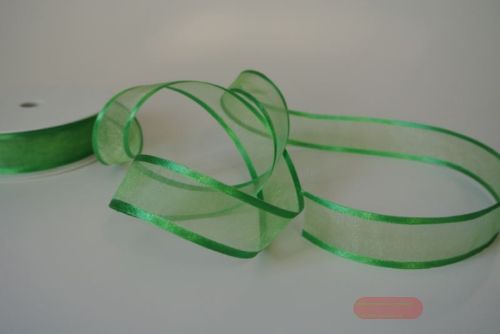 Bild von Band 25m/ 25mm, Organza D-Face satin, lindengrün