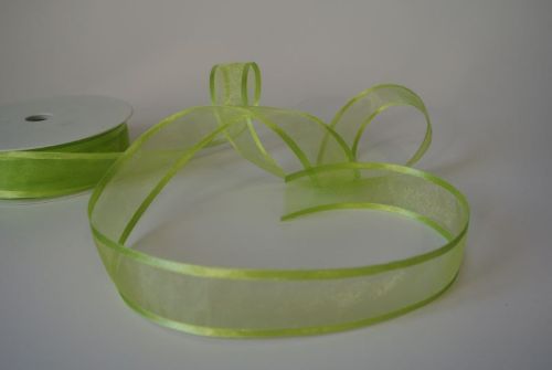 Bild von Band 25m/ 25mm, Organza D-Face satin, lindengrün