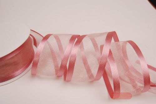 Bild von Band 25m/ 40mm, Organza D-Face satin, altrosa