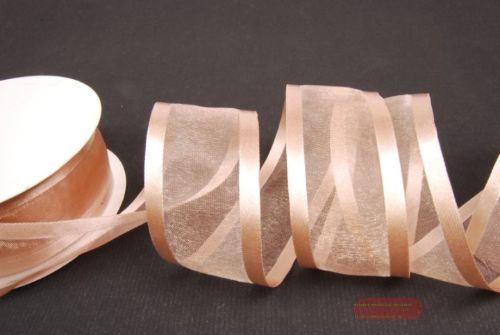 Bild von Band 25m/ 40mm, Organza D-Face satin, beige