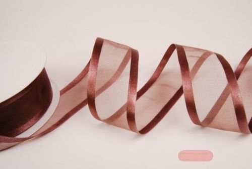 Bild von Band 25m/ 40mm, Organza D-Face satin, d'braun