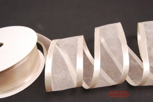 Bild von Band 25m/ 40mm, Organza D-Face satin, ecru