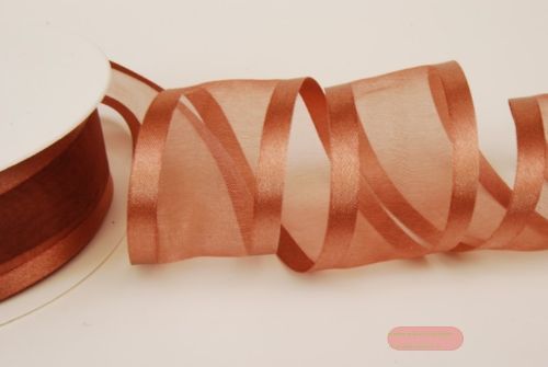 Bild von Band 25m/ 40mm, Organza D-Face satin, h'braun