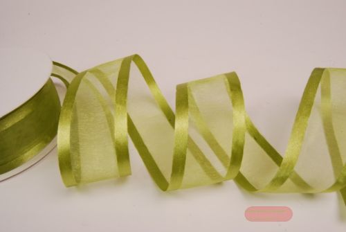 Bild von Band 25m/ 40mm, Organza D-Face satin, grün