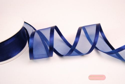 Bild von Band 25m/ 40mm, Organza D-Face satin, d'blau