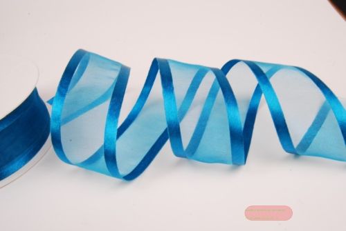 Bild von Band 25m/ 40mm, Organza D-Face satin, türkis