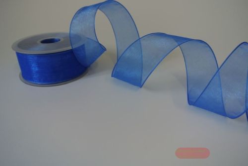 Bild von Band 25m/ 38mm, Shiny single color, Draht, blau