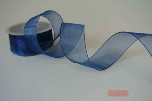 Bild von Band 25m/ 38mm, Shiny single color, Draht, d'blau