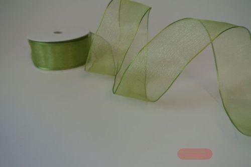 Bild von Band 25m/ 38mm, Shiny single color, Draht, olive