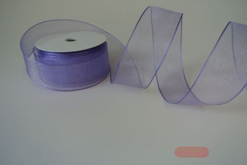 Bild von Band 25m/ 38mm, Shiny single color, Draht, lavendel