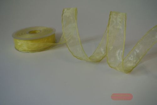 Bild von Band 25m/ 22mm, Shiny single color, Draht, gelb