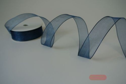 Bild von Band 25m/ 15mm, Shiny single color, Draht, d'blau