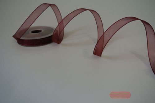 Bild von Band 25m/ 15mm, Shiny single color, Draht, burgundy