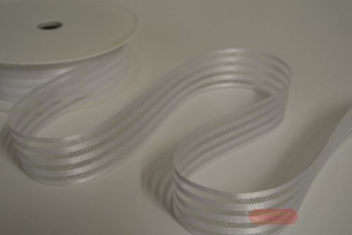 Bild von Band 25m/ 25mm, Streifenband, weiss
