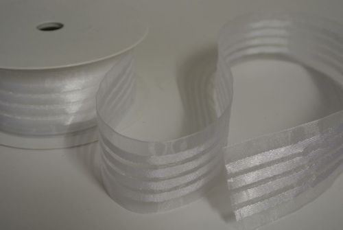 Bild von Band 25m/ 40mm, Streifenband, weiss