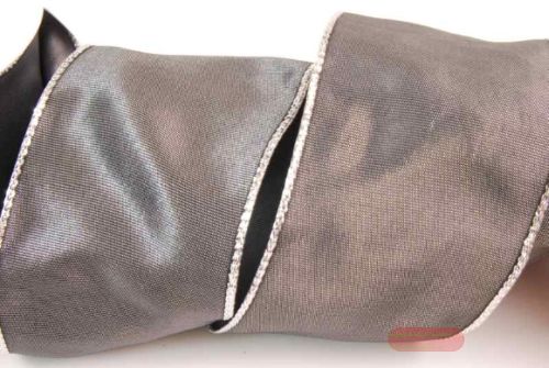 Bild von Band 25m/ 60mm, uni Gold-/Si-Kante, antgrazith