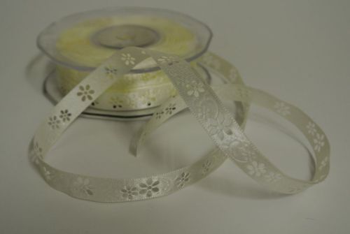Bild von Band 20m/ 12mm, Open Flower, ecru