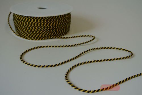 Bild von Band 100m/  2mm, Kordel, gelb/schwarz