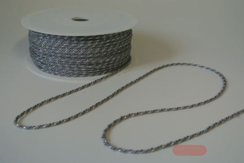 Bild von Band 100m/  2mm, Kordel, grau/silber