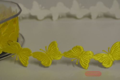 Bild von Band 10m/ 30mm, Schmetterling - klebend, gelb