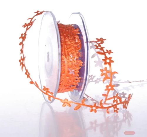 Bild von Band 10m/ 15mm, Blumenbordüre klebend, orange