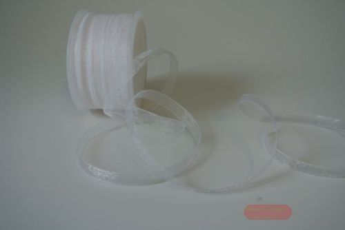 Bild von Band 50m/ 08mm, Organza, weiss