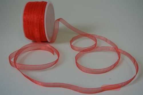 Bild von Band 50m/ 08mm, Organza, hellrot