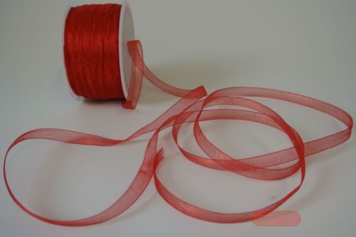 Bild von Band 50m/ 08mm, Organza, rot