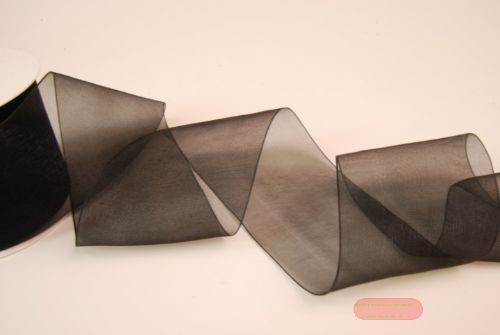 Bild von Band 25m/ 70mm, Organza, schwarz
