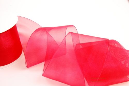 Bild von Band 25m/ 70mm, Organza, rot