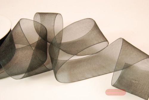 Bild von Band 25m/ 38mm, Organza, schwarz