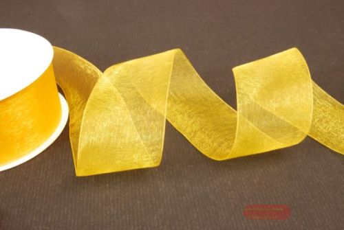 Bild von Band 25m/ 38mm, Organza, gelb