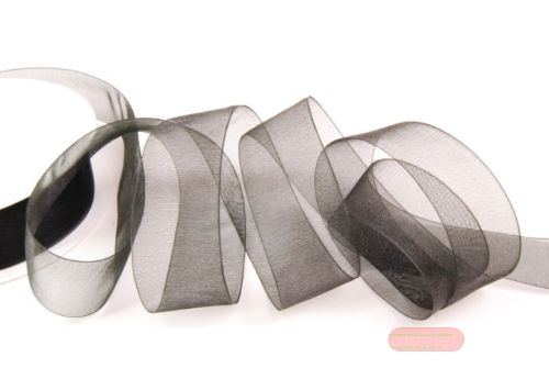 Bild von Band 25m/ 25mm, Organza, schwarz