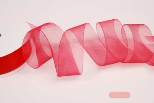 Bild von Band 25m/ 25mm, Organza, hellrot