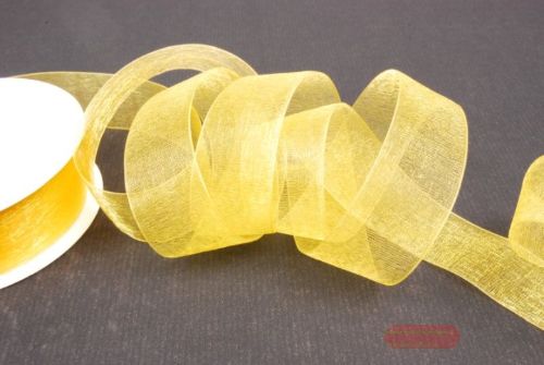 Bild von Band 25m/ 25mm, Organza, gelb