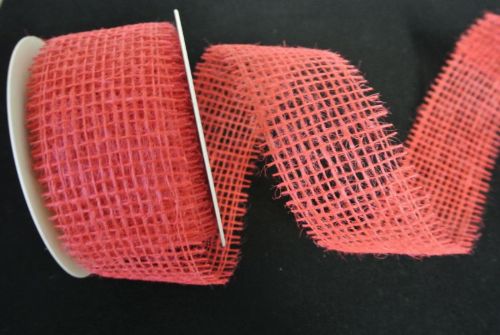 Bild von Band, 10m/   50mm Jute, rot