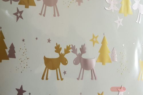 Bild von Bogen 70x 100cm, Folie Rentier, gold