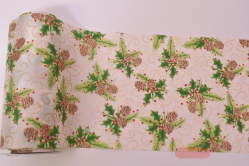 Bild von Tischband 5m/ 200mm, Stechpalme, ecru/grün