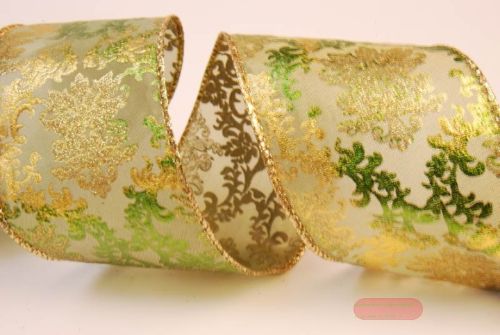 Bild von Band 10y/ 65mm, Leaf garland, grün