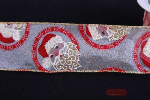 Bild von Band 10m/ 65mm, Nikolaus, rot/gold