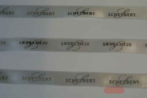 Bild von Band 100m/ 15mm, Logo Double Satin, silber