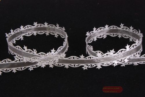 Bild von Band 20m/ 23mm, Sternen an Organza, grau